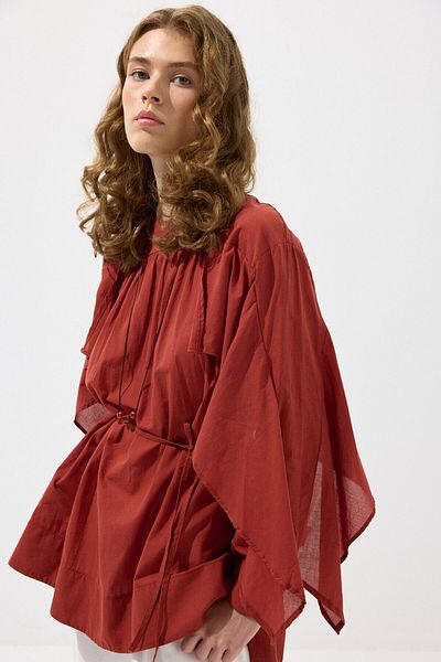 KUAD Tile Draped Sleeve Voile Tunic