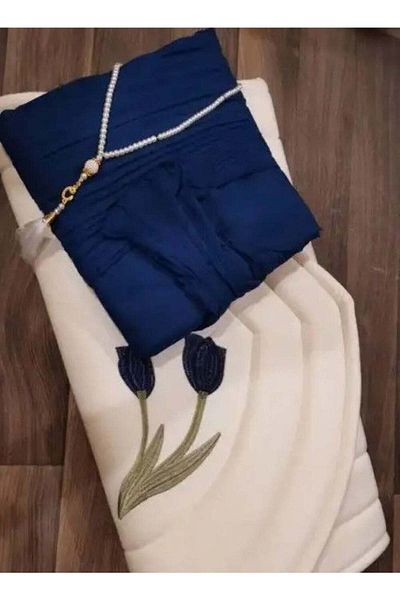 Generic Gerink Prayer Rug Set with Cover and Rosary - Navy