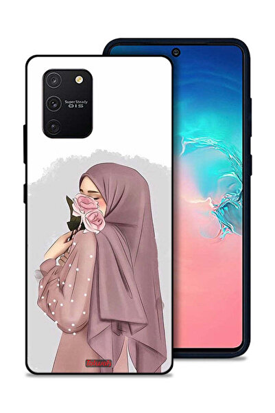 Tolwak غطاء حماية لهاتف سامسونج جالاكسي S10 لايت بتصميم فتاة تحمل ورودًا فنية