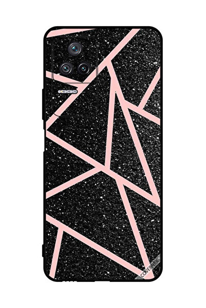 Covernex غطاء حماية لهاتف شاومي ريدمي كيه 50 - أسود لامع، بنقشة مسارات وردية ...