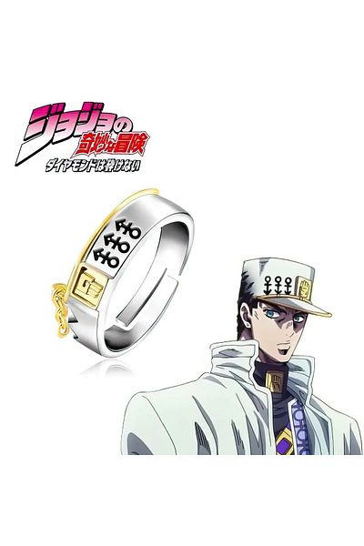 FG KONNİCHİWA Anime Jojo's Ring Kujo Jotaro Adjustable Opening Ring Unisex Cosplay Accessories