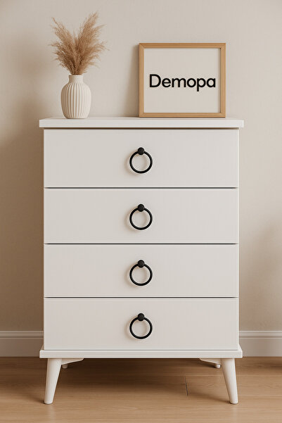 Demopa DMP-104 Komodin Beyaz/Siyah