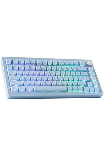 Epomaker Tide75 QMK/VIA Wireless Gaming Keyboard, 75% Aluminum Mechanical Keyboard, Hot-Swap Creamy