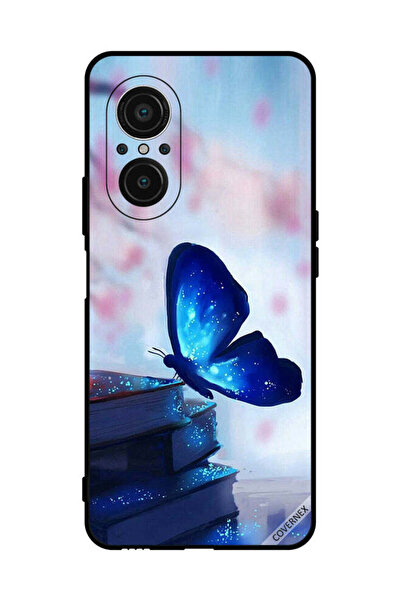 Covernex غطاء حماية لهاتف هواوي نوفا 9 SE 5G، أزرق داكن، فراشة على الكتب