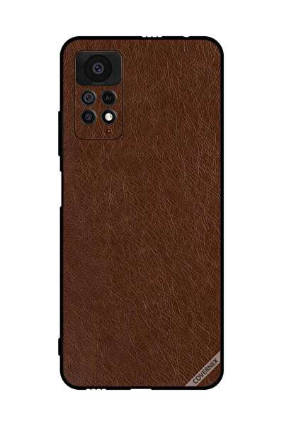 Covernex غطاء حماية لهاتف شاومي ريدمي نوت 11 برو 5G بنمط جلدي بني داكن