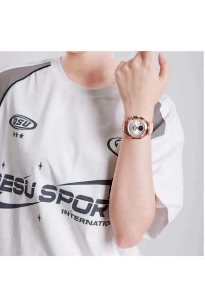 Naviforce NF7109 Women's Digital & Analog Sports Watch – Rose Gold, Waterproof, Multifunctional