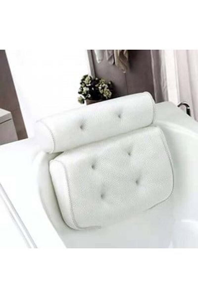 Blusmart Pernă de baie confortabilă din plasă 3D, cu 6 ventuze, 35 x 35 x 10 cm