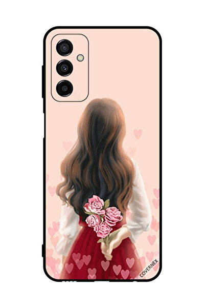 Covernex Protective Case Cover For Samsung Galaxy M23 Girl Hiding Flowers