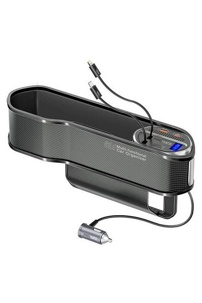 Promate Multifunctional Car Organizer with Powerful 65W Charging Station