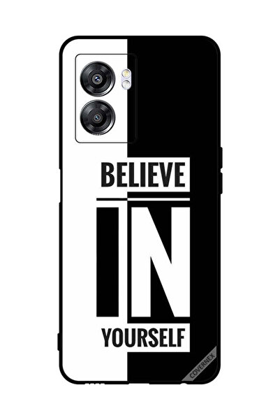 Covernex غطاء حماية لهاتف Oppo A57 Beleive In Yourself باللونين الأبيض والأسود