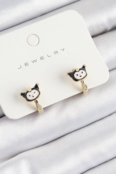 Celira Brass Kuromi Model Gold Color Children's Earrings