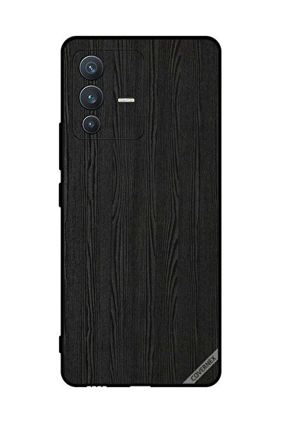 Covernex غطاء حماية لهاتف فيفو S12 بنمط خشبي أسود
