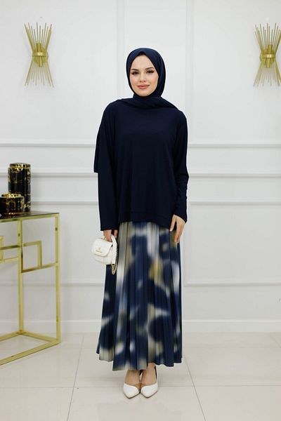 Enans Design Women's Hijab 2 Piece Set Blouse & Skirt