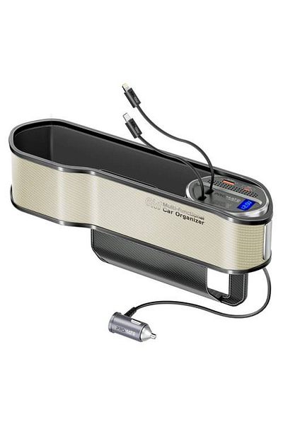 Promate Multifunctional Car Organizer with Powerful 65W Charging Station