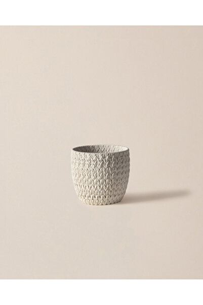 Madame Coco Dolly Saksı - Ekru - 16 cm