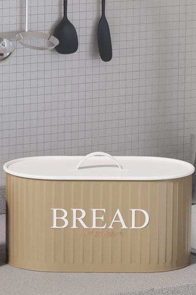 hemlife Luxury Modern Large Size Metal Bread Bowl with Metal Lid, Bread Box Basket 32 cm