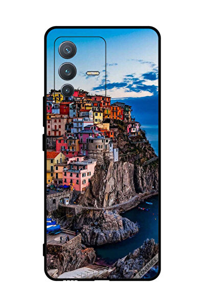 Covernex غطاء حماية لهاتف فيفو S12 برو - منازل ملونة على البحر