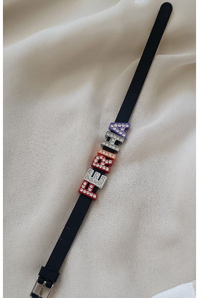 Hd Marketim Name Bracelet Charm Bracelet Write It Yourself Silicone Bracelet with Stones
