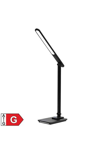 Somogyi LED Desk Lamp with Night Light, Metal, Black