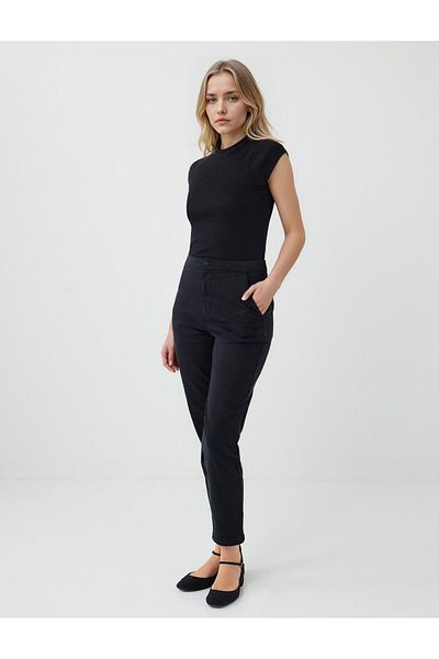 Jimmy Key Black Regular Waist Regular Leg Gabardine Trousers