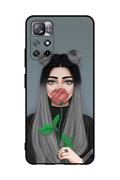 Covernex غطاء حماية لهاتف شاومي ريدمي نوت 11S 5G، فتاة لطيفة تخفي فمها على شك...