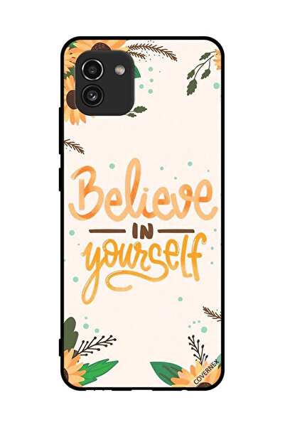 Covernex غطاء حماية لهاتف سامسونج جالاكسي A03 - ثق بنفسك - زهور الشمس