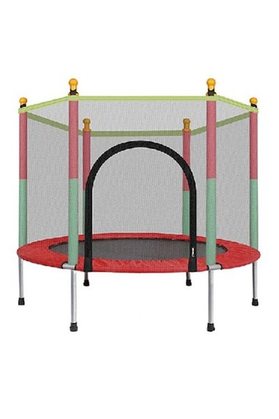 IMK Trambulina de grădină cu plasă de siguranță, multicoloră, 140 x 116 cm, sarcină maximă 100 kg