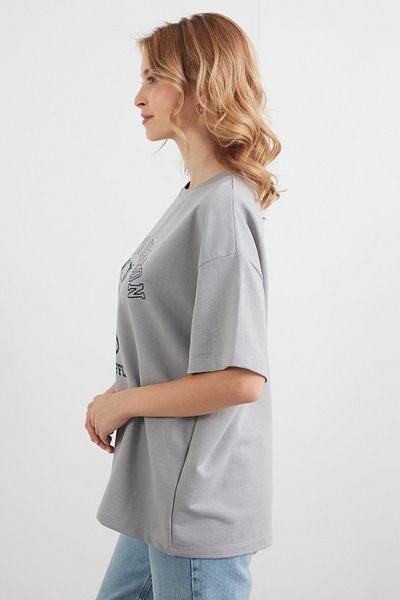 Fulla Moda Αρκουδάκι Τυπωμένο Oversize Τ-shirt