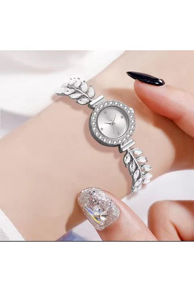 G Sport POLO New Fashion Zircon Stone Leaf Thin Strap Adjustable Elevator Bracelet Women's Wrist Watch