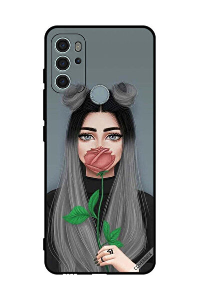 Covernex غطاء حماية لهاتف موتورولا موتو جي 60 إس، فتاة لطيفة تخفي فمها على خل...