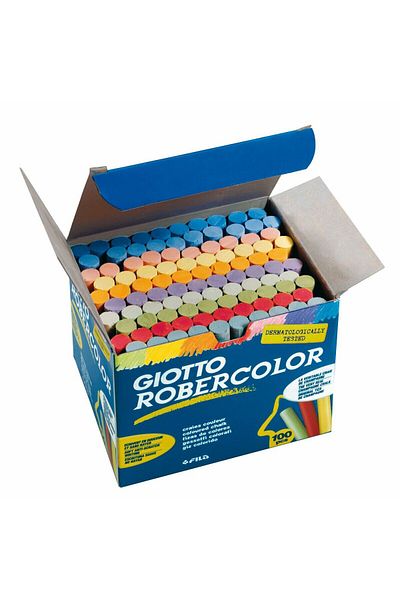 Giotto Colored Chalk, Giotto Robercolor, Dust-Resistant, 100 Pieces