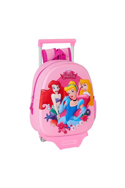 Disney Rucsac 3D cu roți, Prințese Disney, roz 27 x 32 x 10 cm