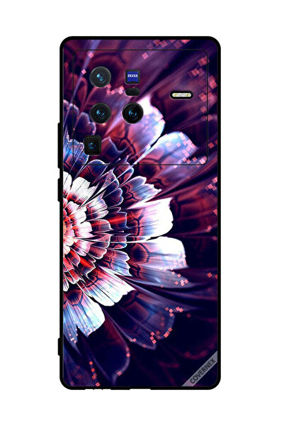 Covernex غطاء حماية لهاتف فيفو X80 برو مع زهرة كبيرة منعكسة على الجانب الأيسر