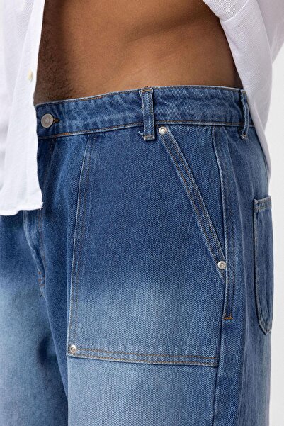 VAMOSCLO Pocket Detailed Baggy Fit Jean Blue