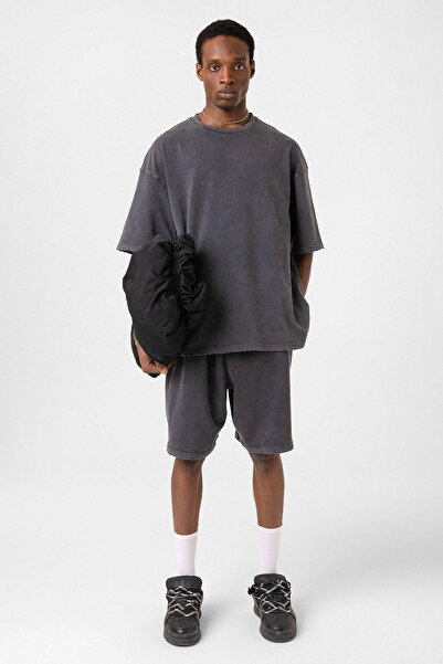 VAMOSCLO Basic washable Oversized shorts set black