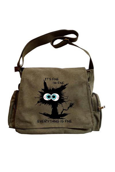 Toum Geantă unisex cu imprimeu Cute Cat Seriouse