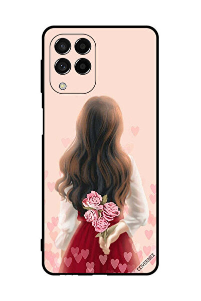Covernex غطاء حماية لهاتف سامسونج جالاكسي M53 فتاة تخفي الزهور