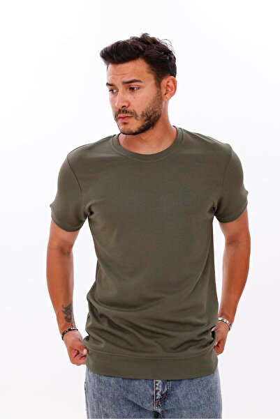 yakamor Men's Skirt Sleeve Ribbed Doubleface Tshirt