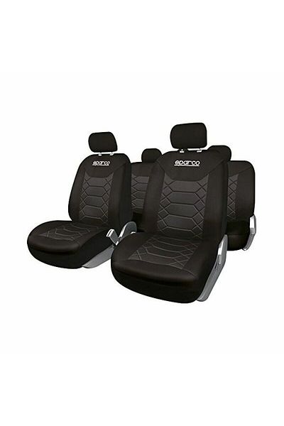 Sparco Huse pentru scaune auto, 11 bucăți, negre
