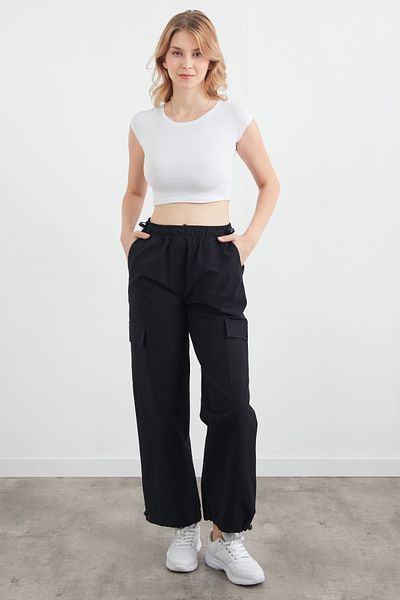 Fulla Moda Cargo Pants with Cargo Pockets with Stoppered Waist and Legs