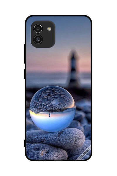 Covernex غطاء حماية لهاتف سامسونج جالاكسي A03، تصوير الطبيعة في زجاج دائري