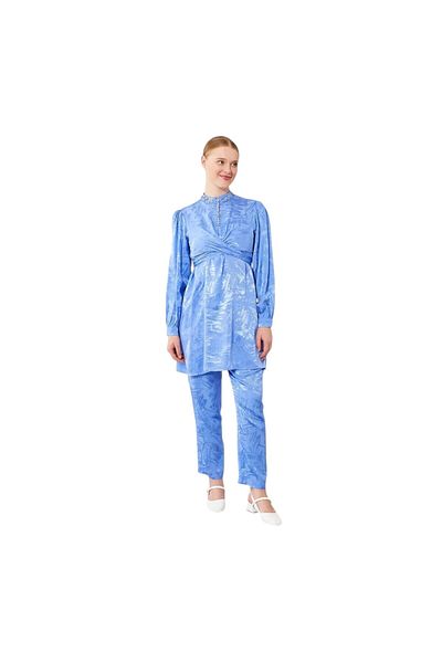 Levidor Embroidered Jacquard Fabric Pants Suit