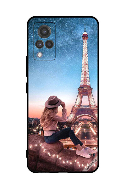 Covernex غطاء حماية لهاتف فيفو V21 - فتاة القبعة وبرج إيفل