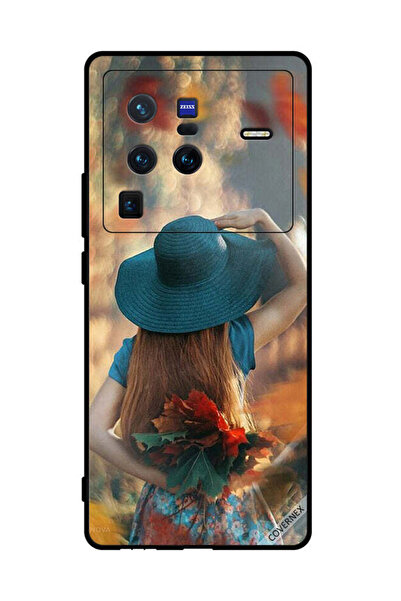Covernex غطاء حماية لهاتف فيفو X80 برو، فتاة قبعة تخفي الحب والأوراق