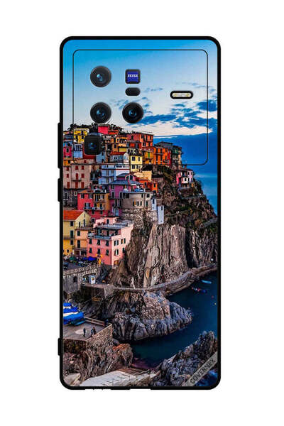 Covernex غطاء حماية لهاتف فيفو X80 برو - منازل ملونة على البحر