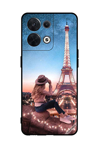 Covernex غطاء حماية لهاتف Oppo Reno8 - فتاة القبعة وبرج إيفل