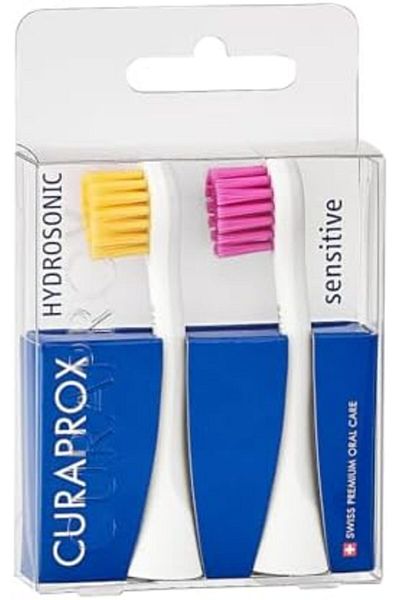 Curaprox Hydrosonic Sensitive Brush Heads, Duo-Pack – New Ultra-Gentle Replacement Heads for Sonic