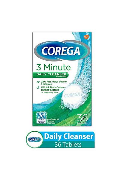Corega Cleaning Tablets for Dentures, Pack of 36