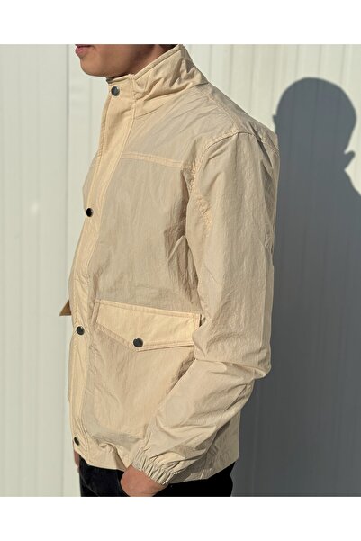 Valensco Erkek İki Kapaklı Düğmeli Cepli Astarlı Yağmurluk Rüzgarlık