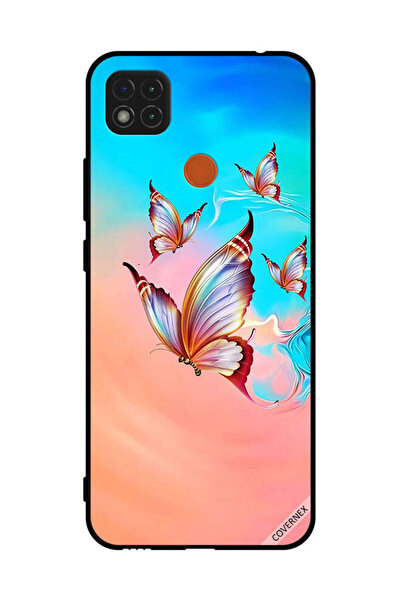 Covernex غطاء حماية لهاتف شاومي ريدمي 10A بطبعة فراشات تحلق فوق الطلاء
